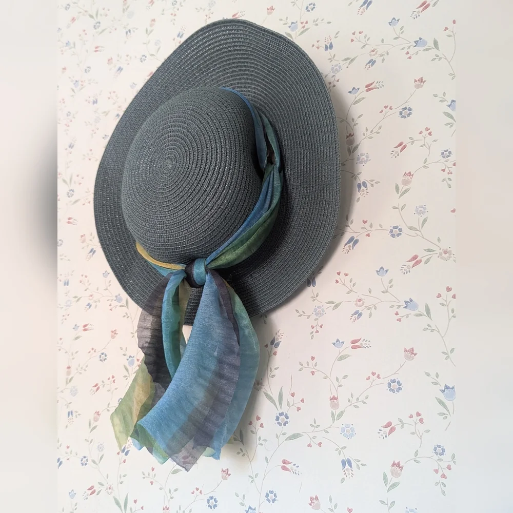 💙 Sun Hat Woven Rattan Summer Spring Resort Beach Break Vacation